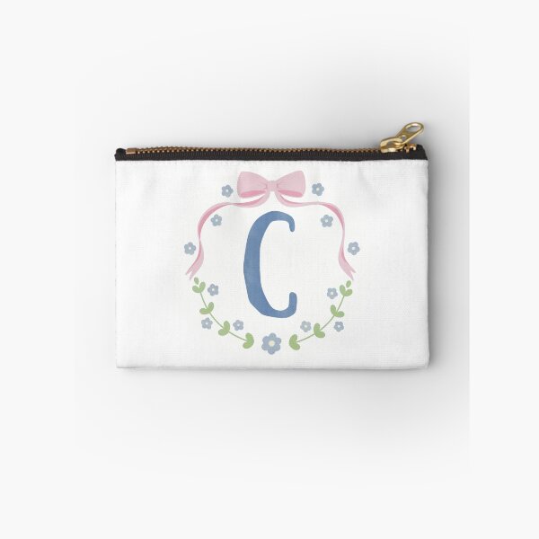 Item preview, C Initial Flowers and Bows Watercolour Wreath designed and sold by winterpumpkin.