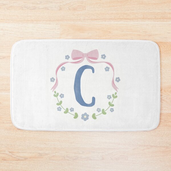 Item preview, C Initial Flowers and Bows Watercolour Wreath designed and sold by winterpumpkin.