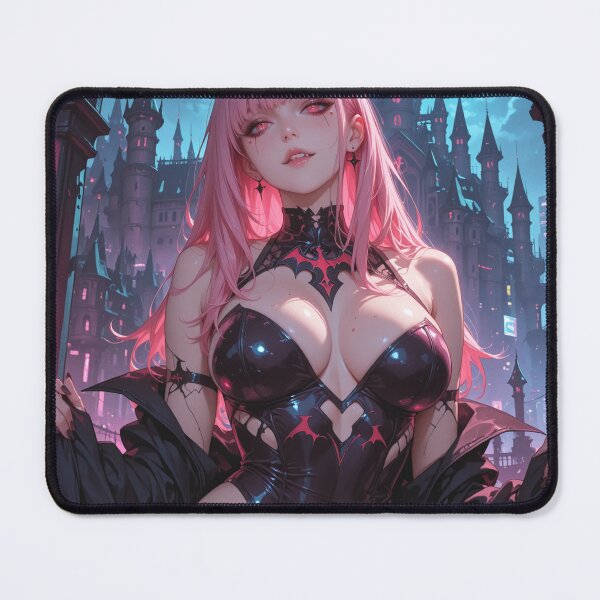 Item preview, Anime waifu vampire cyberpunk with pink hair designed and sold by Planet Utoppia.