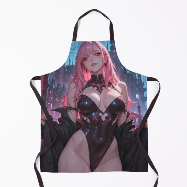 Item preview, Anime waifu vampire cyberpunk with pink hair designed and sold by Planet Utoppia.