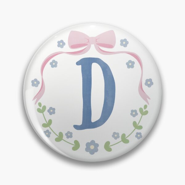 Item preview, D Initial Flowers and Bows Watercolour Wreath designed and sold by winterpumpkin.