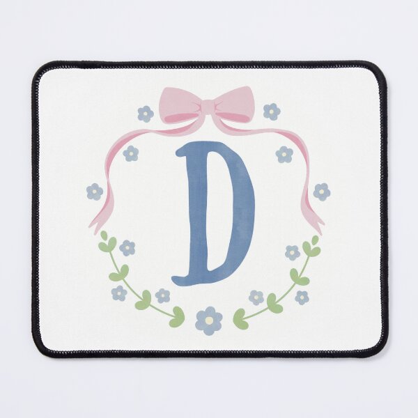 Item preview, D Initial Flowers and Bows Watercolour Wreath designed and sold by winterpumpkin.