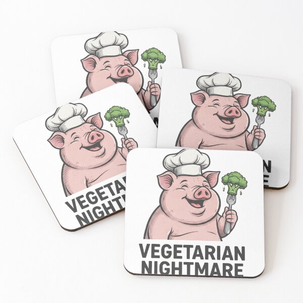 Item preview, Vegetarian Nightmare: Happy Pig Chef Hates Broccoli Funny Design designed and sold by LessSugar.