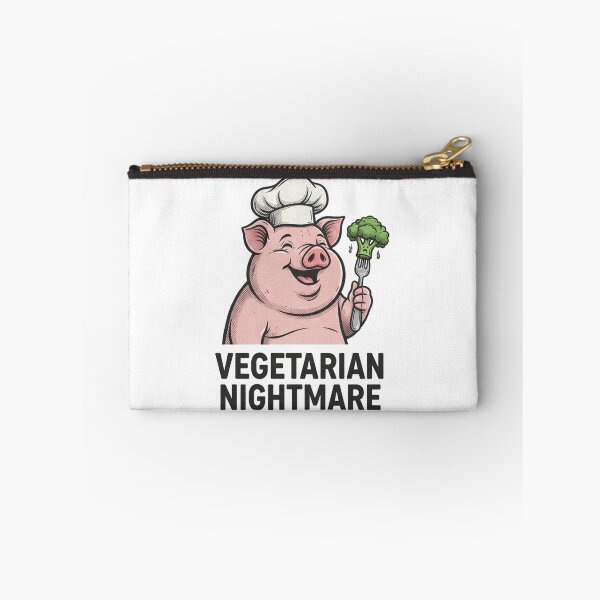 Item preview, Vegetarian Nightmare: Happy Pig Chef Hates Broccoli Funny Design designed and sold by LessSugar.