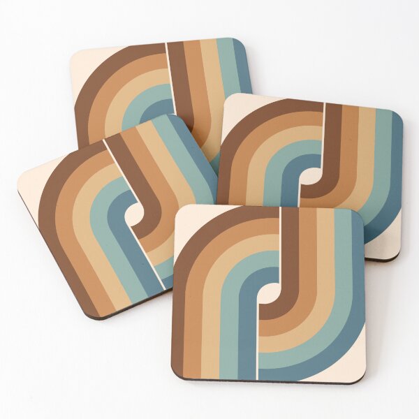 Item preview, Geometric Retro Vintage Style - Blue, beige and chocolate brown designed and sold by JMgraphic.