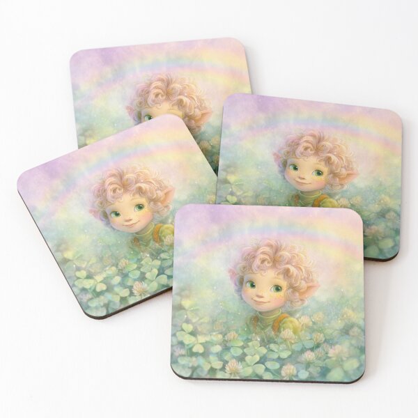 Item preview, Cute clover leprechaun – magical St Patrick’s Day fairy art designed and sold by olenapetol.