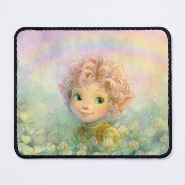 Item preview, Cute clover leprechaun – magical St Patrick’s Day fairy art designed and sold by olenapetol.