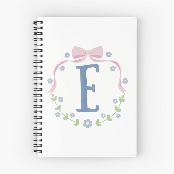 Item preview, E Initial Flowers and Bows Watercolour Wreath designed and sold by winterpumpkin.