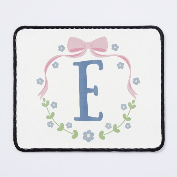 Item preview, E Initial Flowers and Bows Watercolour Wreath designed and sold by winterpumpkin.