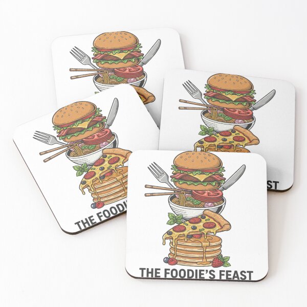 Item preview, Foodie's Feast Stack: Burger, Noodles, Pizza, Pancakes Art Design designed and sold by LessSugar.