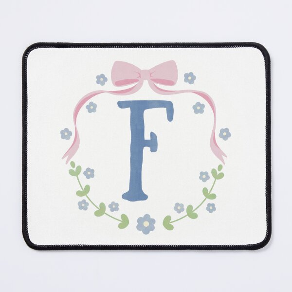 Item preview, F Initial Flowers and Bows Watercolour Wreath designed and sold by winterpumpkin.