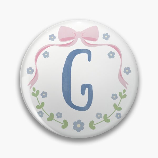 Item preview, G Initial Flowers and Bows Watercolour Wreath designed and sold by winterpumpkin.