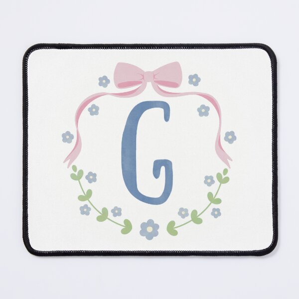 Item preview, G Initial Flowers and Bows Watercolour Wreath designed and sold by winterpumpkin.