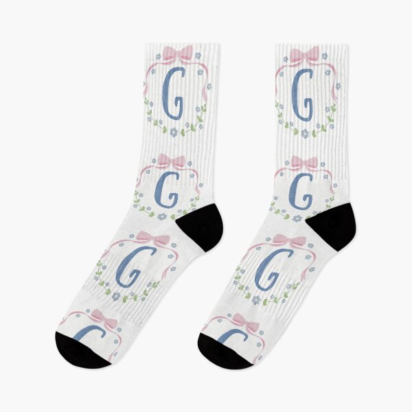 Item preview, G Initial Flowers and Bows Watercolour Wreath designed and sold by winterpumpkin.