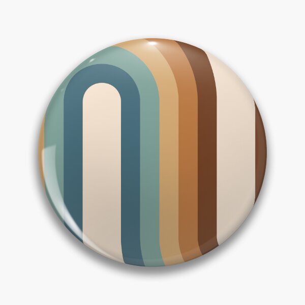 Item preview, Geometric Arches Retro Style - Blue, beige and chocolate brown designed and sold by JMgraphic.