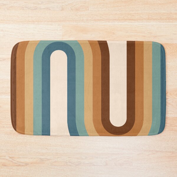 Item preview, Geometric Arches Retro Style - Blue, beige and chocolate brown designed and sold by JMgraphic.