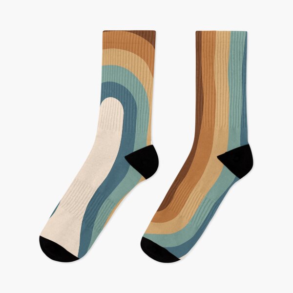 Item preview, Geometric Arches Retro Style - Blue, beige and chocolate brown designed and sold by JMgraphic.