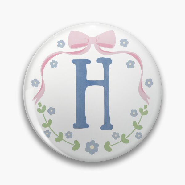 Item preview, H Initial Flowers and Bows Watercolour Wreath designed and sold by winterpumpkin.