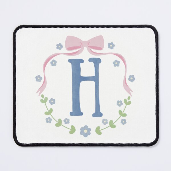 Item preview, H Initial Flowers and Bows Watercolour Wreath designed and sold by winterpumpkin.