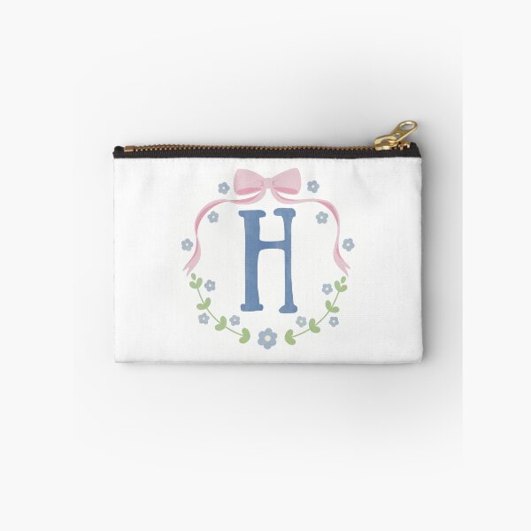 Item preview, H Initial Flowers and Bows Watercolour Wreath designed and sold by winterpumpkin.
