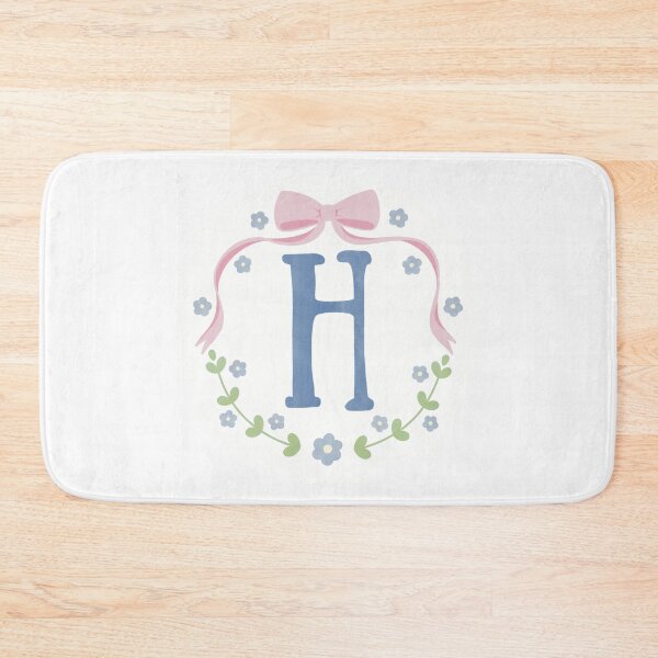 Item preview, H Initial Flowers and Bows Watercolour Wreath designed and sold by winterpumpkin.