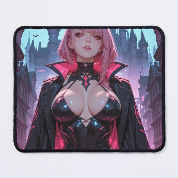 Item preview, Anime waifu vampire cyberpunk with pink hair designed and sold by Planet Utoppia.