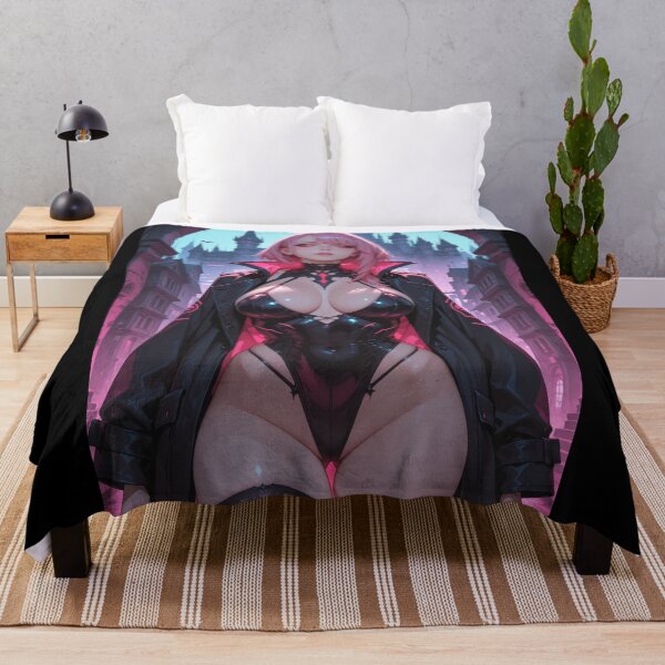 Item preview, Anime waifu vampire cyberpunk with pink hair designed and sold by Planet Utoppia.