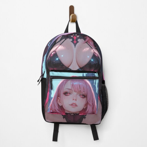 Item preview, Anime waifu vampire cyberpunk with pink hair designed and sold by Planet Utoppia.