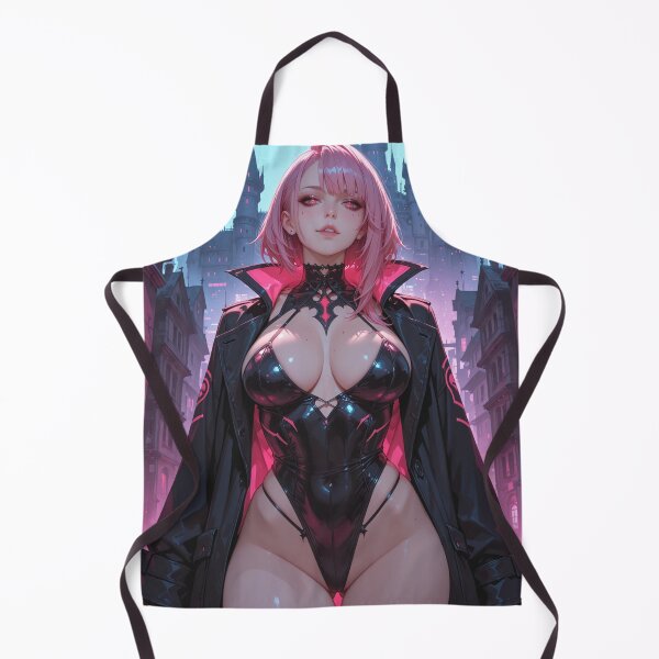 Item preview, Anime waifu vampire cyberpunk with pink hair designed and sold by Planet Utoppia.