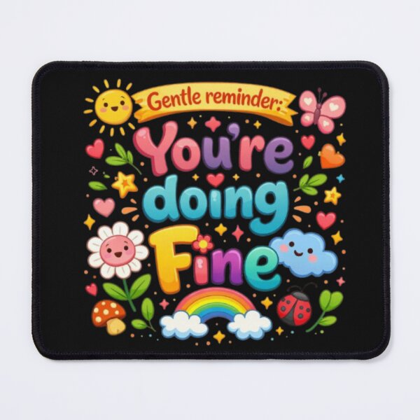Item preview, Gentle Reminder You're Doing Fine – Cute Positive Cartoon Quote designed and sold by Sanika arts .