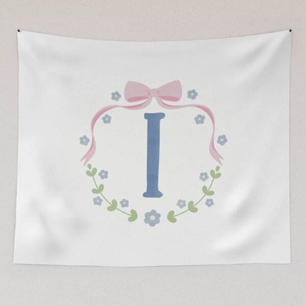Item preview, I Initial Flowers and Bows Watercolour Wreath designed and sold by winterpumpkin.