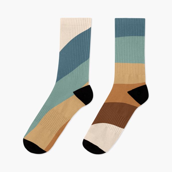 Item preview, Mid Century Modern Rainbow - Blue, beige and chocolate brown designed and sold by JMgraphic.