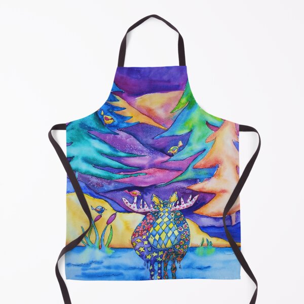 Item preview, Moose With Birds in Pines designed and sold by MB Cunningham.