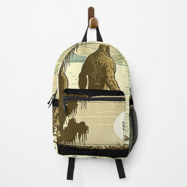 Item preview, Funny Bigfoot And Loch Ness Monster Bruh Mythical Creatures Retro Art designed and sold by stellarofsea.
