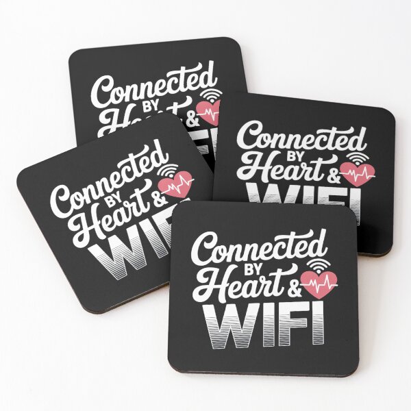 Item preview, Connected by Heart & WiFi. Cute Tech Love Quote for Couples. Romantic Geek Humor Typography designed and sold by Aarvya Fashion Club ( A.F.C ).
