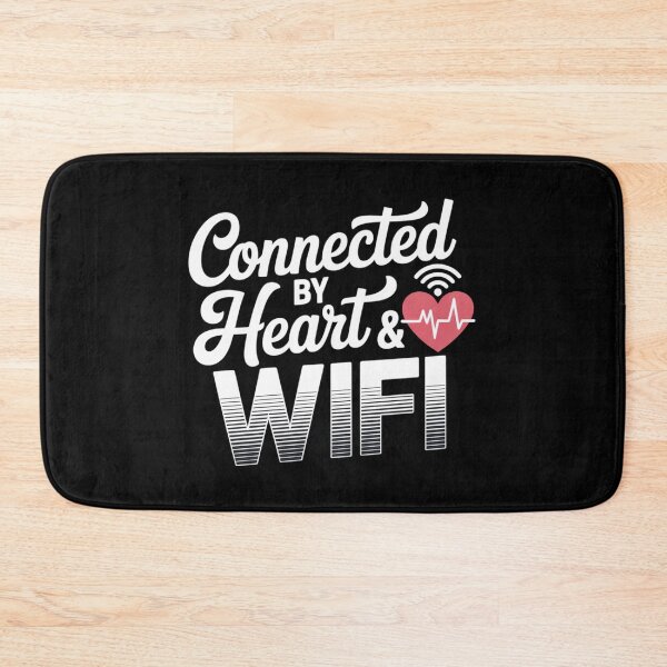 Item preview, Connected by Heart & WiFi. Cute Tech Love Quote for Couples. Romantic Geek Humor Typography designed and sold by Aarvya Fashion Club ( A.F.C ).