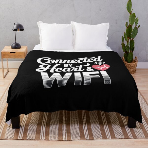 Item preview, Connected by Heart & WiFi. Cute Tech Love Quote for Couples. Romantic Geek Humor Typography designed and sold by Aarvya Fashion Club ( A.F.C ).