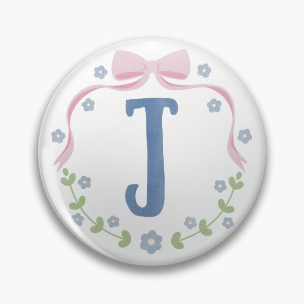 Item preview, J Initial Flowers and Bows Watercolour Wreath designed and sold by winterpumpkin.