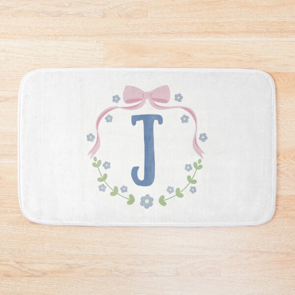 Item preview, J Initial Flowers and Bows Watercolour Wreath designed and sold by winterpumpkin.