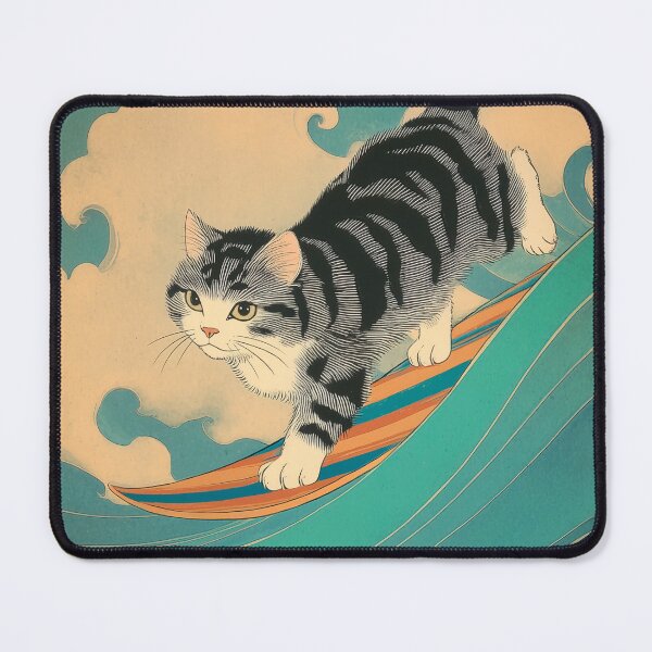 Item preview, Vintage Ukiyo-e Cat Surfer - Japanese Aesthetic Wave Art designed and sold by Visual Studio.