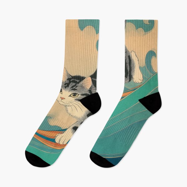 Item preview, Vintage Ukiyo-e Cat Surfer - Japanese Aesthetic Wave Art designed and sold by Visual Studio.