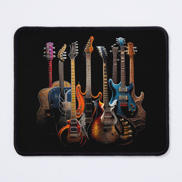 Item preview, Artistic Colorful Electric Guitar Collection Abstract Musical Instrument Wall Art designed and sold by ashenz.