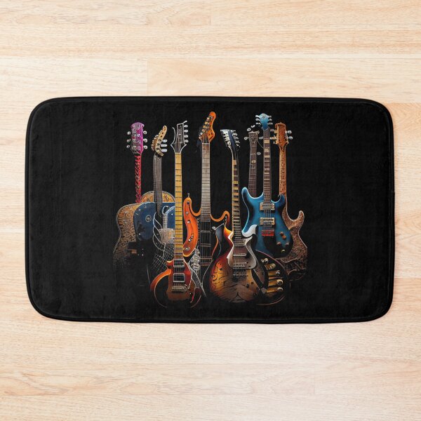 Item preview, Artistic Colorful Electric Guitar Collection Abstract Musical Instrument Wall Art designed and sold by ashenz.