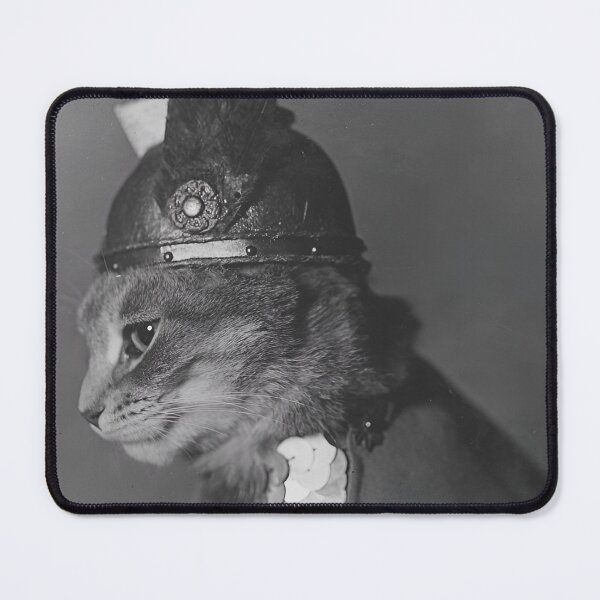 Item preview, Vintage king of the Britain's, funny cat black and white photograph poster art print designed and sold by Astrid Arkhangelsky.