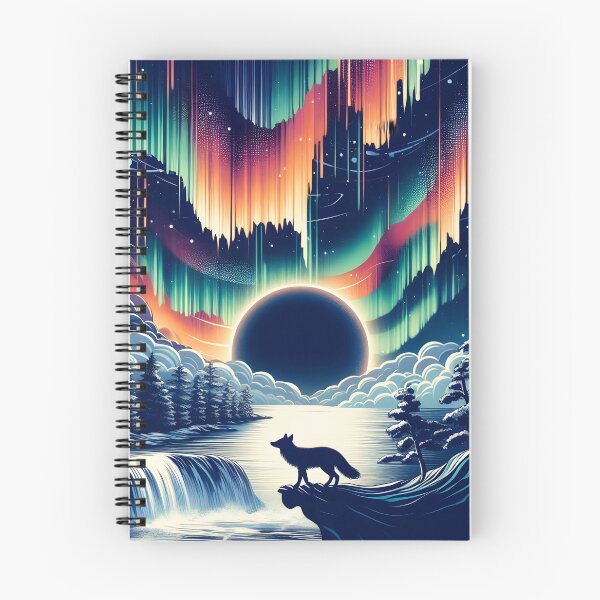 Item preview, Aurora Borealis Eclipse and Fox, Ai Generated Art   designed and sold by ACC .