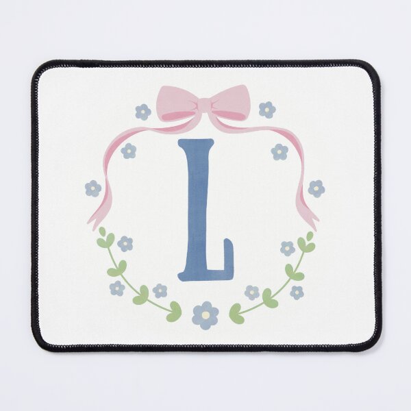 Item preview, L Initial Flowers and Bows Watercolour Wreath designed and sold by winterpumpkin.