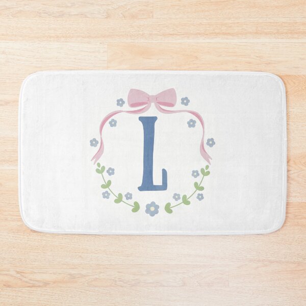 Item preview, L Initial Flowers and Bows Watercolour Wreath designed and sold by winterpumpkin.