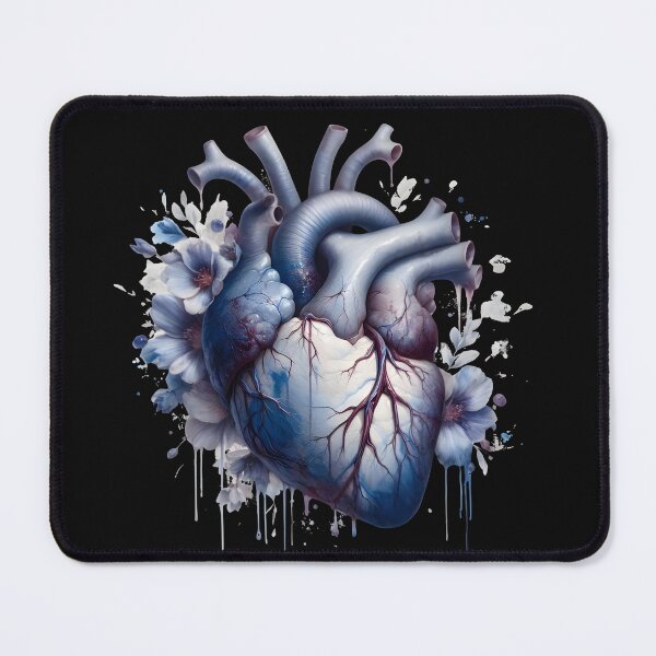 Item preview, Aesthetic Blue Floral Anatomy Heart - Watercolor Medical Art designed and sold by MouradStudio.
