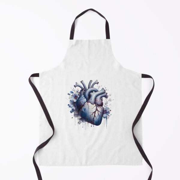 Item preview, Aesthetic Blue Floral Anatomy Heart - Watercolor Medical Art designed and sold by MouradStudio.