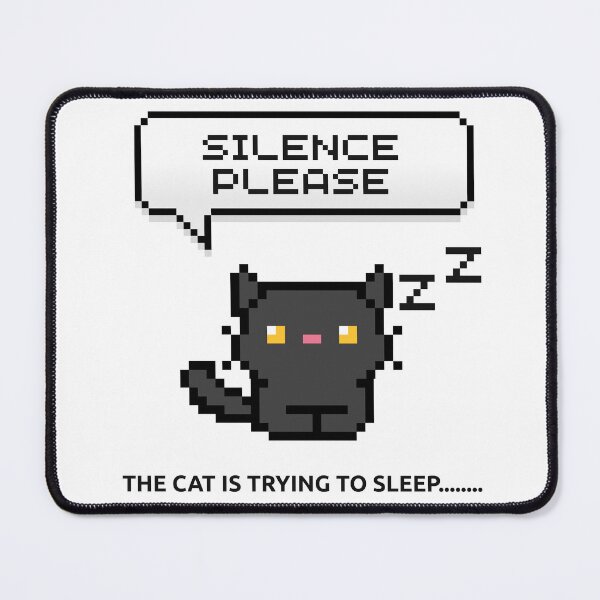 Item preview, Silence Please Cute Pixel Art Sleeping Cat designed and sold by Tamer ⭐⭐⭐⭐⭐.